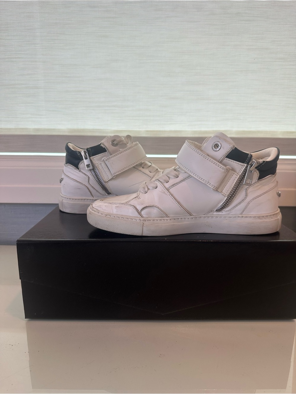 Zadig & Voltaire White High-Top Sneakers with Black Heel